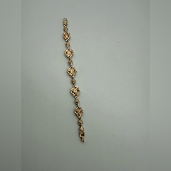 Marchesa Luxury Gold-Tone Bracelet with Aqua & Sapphire Blue Crystals - Picture 10 of 16